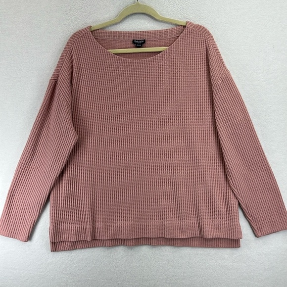 Splendid Women’s Thermal Waffle Top XL Blush Boat Neck - Picture 1 of 11